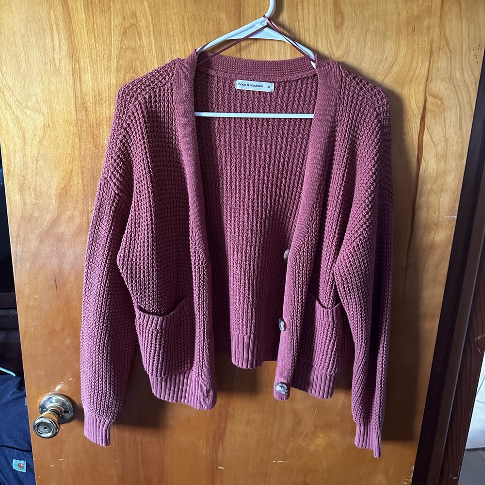 Pink sweater cardigan